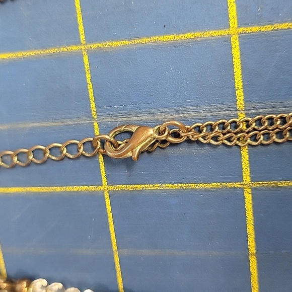 Vintage Antique Gold Tone Rhinestone Beads Tassel 30" + 3" Extension Necklace - Picture 4 of 8